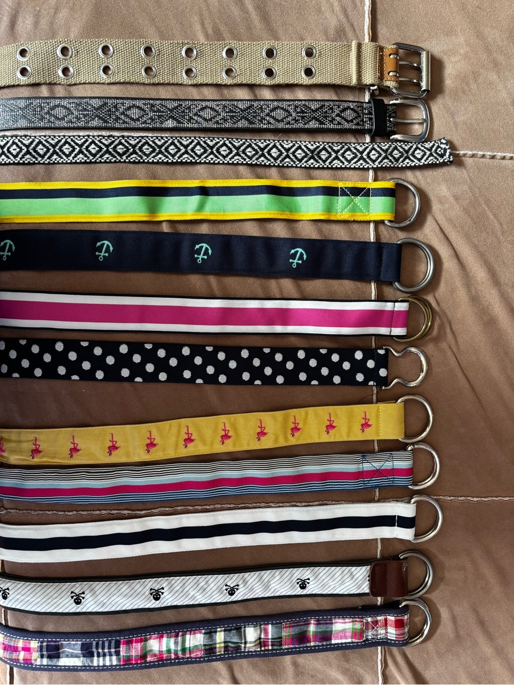 Assorted Women’s Fabric Belts - J. Crew and others -Yellow, Black, Navy and More